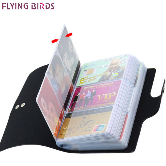 FLYING BIRDS women&men card holder name ID Business Card Holders High Quality Leather 156 Bank credit Card Case Hasp LM4358fb