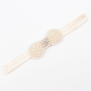 Fashion 2Months-24Months Baby Girl Head Accessories Hair band Baby Party Pearl Bowknot Crown Pearl Headwear