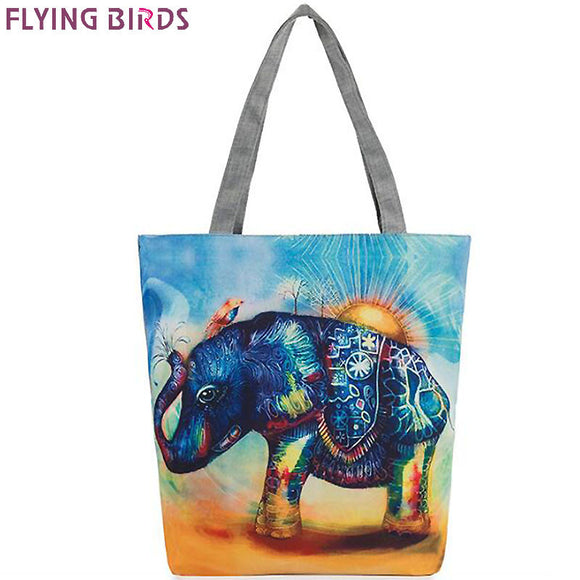 FLYING BIRDS carton printing canvas bag women handbag women's bags shoulder bag high quality fashion pouch bucket bags LM4364fb