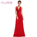 Long Formal Evening Party Dresses Ever Pretty 2017 Court Train HE09008 Sexy V-neck Elegant Cross Back Celebrity Dresses