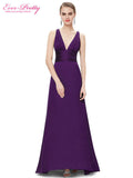 Long Formal Evening Party Dresses Ever Pretty 2017 Court Train HE09008 Sexy V-neck Elegant Cross Back Celebrity Dresses