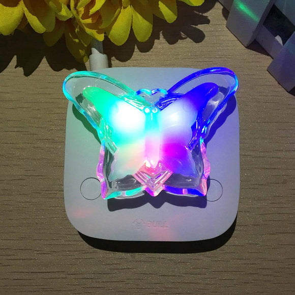 Butterfly LED Night Light Lamp Lovely Color Romantic Energy Saving Wall Night Lamp Bulb For Bedroom Decor 220V US Plug