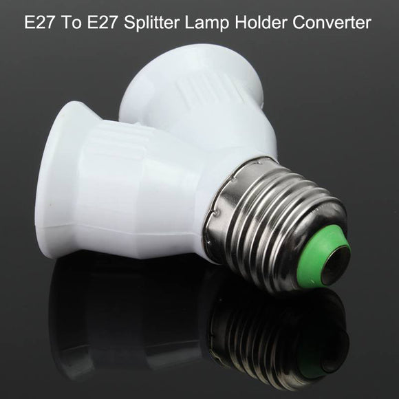 Lamp Base E27 To E27 Double Socket Lamp Base Holder Converter Splitter Adapter For Led Light Lamp Bulb 1A 220V