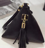 FLYING BIRDS women clutch rivet leather bags Triangular zipper bag ladies purse party bags high quality handbag 2017 LM4361fb