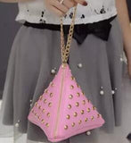 FLYING BIRDS women clutch rivet leather bags Triangular zipper bag ladies purse party bags high quality handbag 2017 LM4361fb
