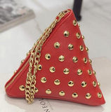 FLYING BIRDS women clutch rivet leather bags Triangular zipper bag ladies purse party bags high quality handbag 2017 LM4361fb