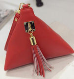 FLYING BIRDS women clutch rivet leather bags Triangular zipper bag ladies purse party bags high quality handbag 2017 LM4361fb