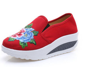 HEE GRAND Embroidery Flower Women Swing Shoes 2017 Slip-on Hemp Handmade Canvas Shoes National Style Cloth Flats XWD5132