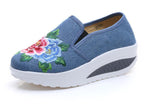 HEE GRAND Embroidery Flower Women Swing Shoes 2017 Slip-on Hemp Handmade Canvas Shoes National Style Cloth Flats XWD5132