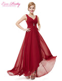 Formal Evening Dresses EP09983 Ever Pretty 2017 New Arrival Real Photo Plus Size Double V Neck Rhinestones Long Evening Dress