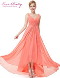 Formal Evening Dresses EP09983 Ever Pretty 2017 New Arrival Real Photo Plus Size Double V Neck Rhinestones Long Evening Dress