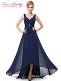 Formal Evening Dresses EP09983 Ever Pretty 2017 New Arrival Real Photo Plus Size Double V Neck Rhinestones Long Evening Dress