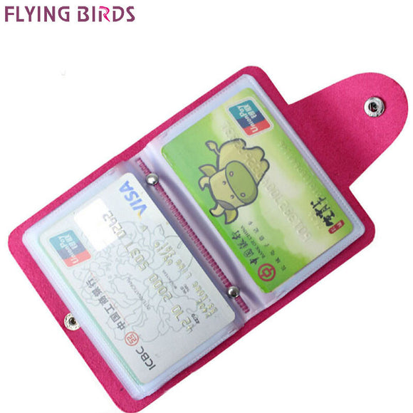 FLYING BIRDS Card Holder for men High Quality women&men card bags name ID Business Leather 24 Bank credit Card Case LM4055fb