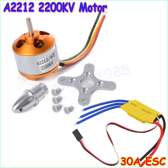 New RC 2200KV  Brushless Motor A2212-6T +  ESC 30A Brushless Motor Speed Controller