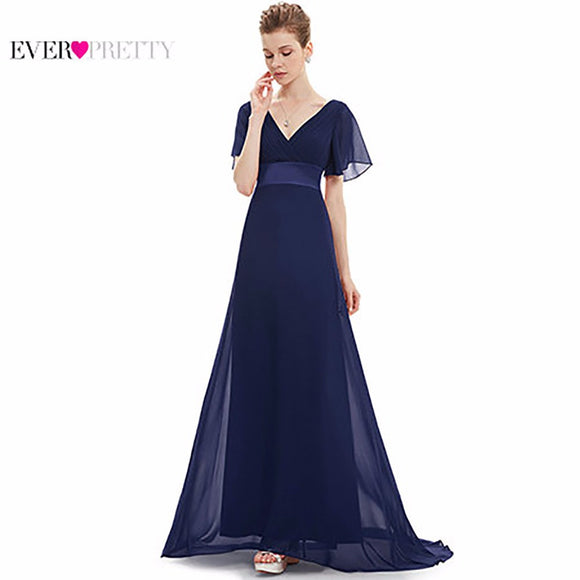 Evening Dresses HE09890 Padded Trailing Flutter Sleeve Long Women Gown 2017 New Chiffon Summer Style Special Occasion Dresses