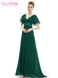 Evening Dresses HE09890 Padded Trailing Flutter Sleeve Long Women Gown 2017 New Chiffon Summer Style Special Occasion Dresses