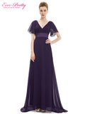 Evening Dresses HE09890 Padded Trailing Flutter Sleeve Long Women Gown 2017 New Chiffon Summer Style Special Occasion Dresses
