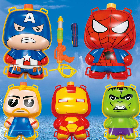 2017 Hot Sale Supper Heor Water Gun American Capital Spiderman Iron Man Batman Paintball Backpack Water Gun Toy Orbeez Toys