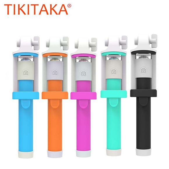 Universal Candy Colors Selfie Sticks Extendable Monopod For iPhone 6 5 Android Phone Rotation Wired Tripod Hot Sales Stick Gifts