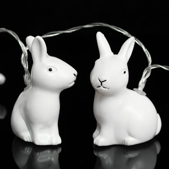 165cm 10Pcs Rabbit LED String Light Battery Powered LED Fairy Light Night Light Christmas Easter Party Lamp Home Tree Decor 3V