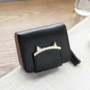 FLYING BIRDS Cute Cat Leather Wallet Trifold Slim Mini Women Small purses Female Purse Coin Card Holder bag Dollar price A70fb