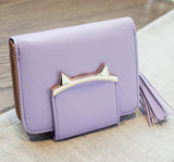 FLYING BIRDS Cute Cat Leather Wallet Trifold Slim Mini Women Small purses Female Purse Coin Card Holder bag Dollar price A70fb