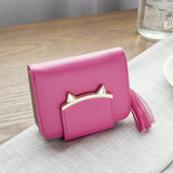 FLYING BIRDS Cute Cat Leather Wallet Trifold Slim Mini Women Small purses Female Purse Coin Card Holder bag Dollar price A70fb