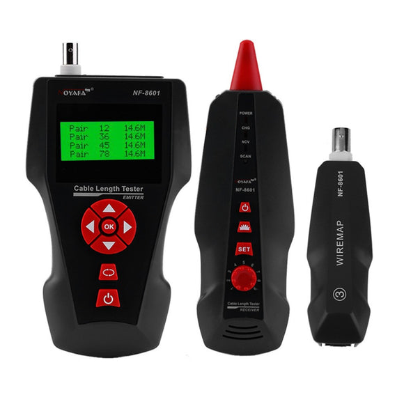 Cable Length Tester NF-8601W Multifunctional Network Cable Tester LCD Cable Wire Length Tester