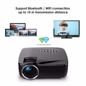 GP70UP Android 4.4 TV Box Mini LED Projector with Google Play Updated by GP70 Portable Projector 1G/8G Bluetooth WiFi TV Beamer