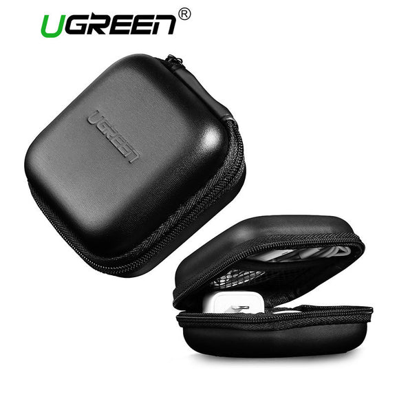Ugreen Headphone Case Bag Portable Earphone Earbuds Hard Box Storage for Memory Card USB Cable Organizer Mini Earphone Bag