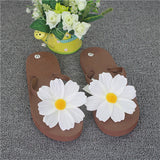 HEE GRAND Woman Beach Flip Flop Slippers Flat with Summer Colorful Flower Slide Women's Shoes Candy Color Girl's Footwear XWT616