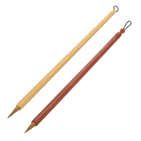 2Pcs Chinese Calligraphy Brushes Set Wooden Shaft Handle Wolf Hair Brush Paint for Artist Gift Drawing Art Painting Supplies