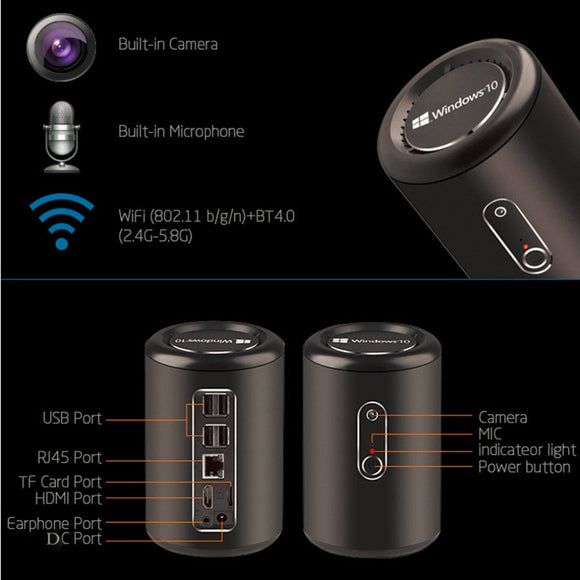 New For Windows 10 MINI PC Host 32G Memory Bay Trail CR 2.4G WIFI With MIC EU Plug Wholesale Drop Shipping