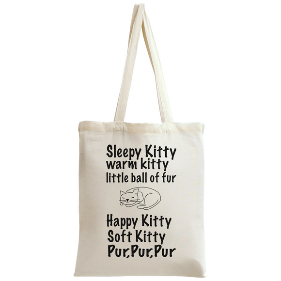 Sleepy Kitty Warm Kitty Tote Bag