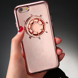 Luxury Electroplating Mirror Cover Case For iphone 7 6 6s Plus Fundas Funny Fingertip finger gyro Fidget Spinner Hand Toy Shell