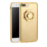 Luxury Electroplating Mirror Cover Case For iphone 7 6 6s Plus Fundas Funny Fingertip finger gyro Fidget Spinner Hand Toy Shell
