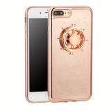 Luxury Electroplating Mirror Cover Case For iphone 7 6 6s Plus Fundas Funny Fingertip finger gyro Fidget Spinner Hand Toy Shell