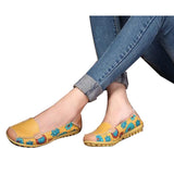 HEE GRAND Floral Print Patchwork Women Flats Slip-on Soft Comfortable Casual Shoes Spring And Autumn Shoes For Women XWD1260