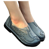 HEE GRAND Woman Loafers Spring Top Soft PU Leather Flats Anti-Slippy Shoes Ethnic Style Women's Shoes Size 40 XWD5225