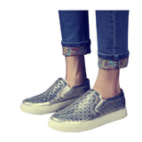 HEE GRAND Men Plaited Shoes Slip-on Casual Shoes Bright Platform Round Toe Loafers For Men XMR1303