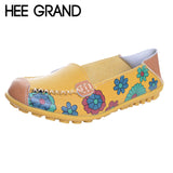 HEE GRAND Floral Print Patchwork Women Flats Slip-on Soft Comfortable Casual Shoes Spring And Autumn Shoes For Women XWD1260