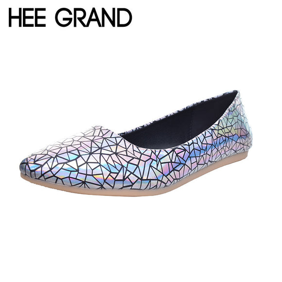 HEE GRAND Women Flats Fashionable Printing Plus Size 34-45 Spring Summer England Style Loafers Flat with Shoes Woman XWD5080