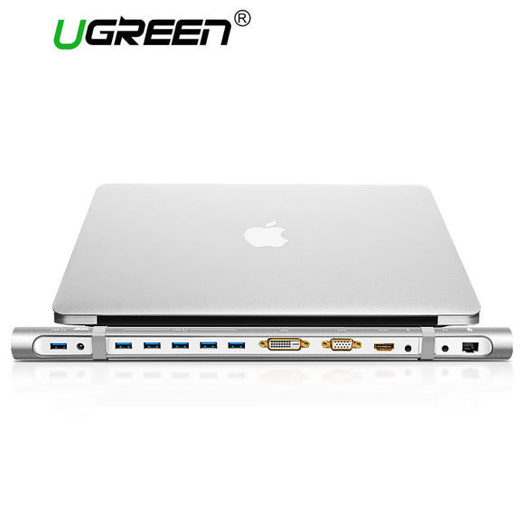Ugreen Multi All-in-1 USB 3.0 to HDMI DVI VGA Video Audio Converter Adapter USB HUB with SD/TF Card Reader USB Ethernet Adapter