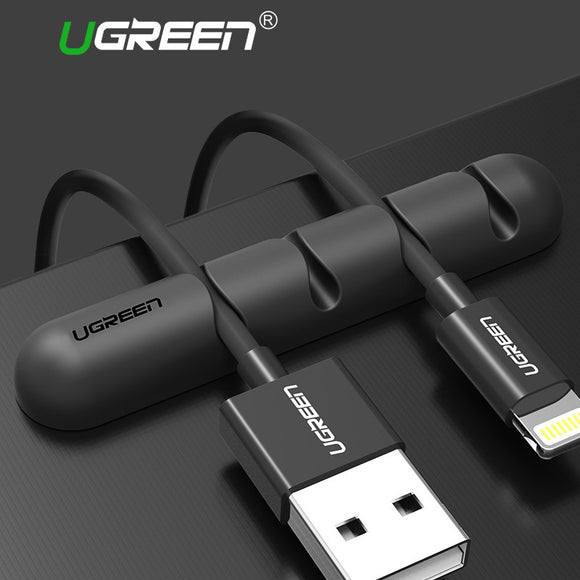Ugreen Cable Winder Earphone Cable Organizer Silicon Wire Holder For Charger Data Cable Holder Clips for MP3 Mouse,Earphone 2PCS