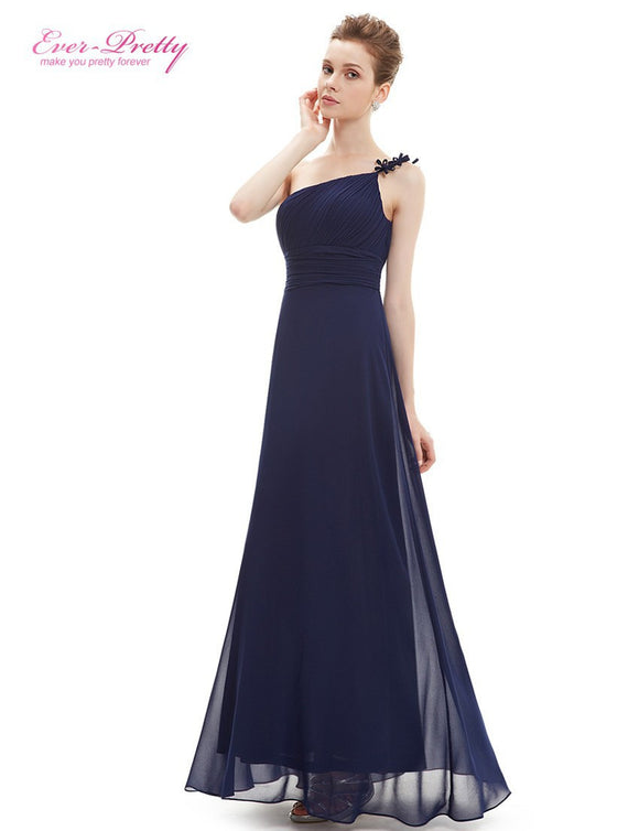 [Clearance Style]  Evening Dress Ever-Pretty HE09596 One Shoulder Long Flower Ruffles Chiffon Formal Evening Dresses