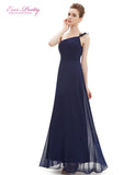 [Clearance Style]  Evening Dress Ever-Pretty HE09596 One Shoulder Long Flower Ruffles Chiffon Formal Evening Dresses