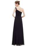 [Clearance Style]  Evening Dress Ever-Pretty HE09596 One Shoulder Long Flower Ruffles Chiffon Formal Evening Dresses