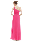 [Clearance Style]  Evening Dress Ever-Pretty HE09596 One Shoulder Long Flower Ruffles Chiffon Formal Evening Dresses