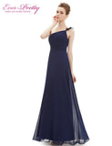 [Clearance Style]  Evening Dress Ever-Pretty HE09596 One Shoulder Long Flower Ruffles Chiffon Formal Evening Dresses