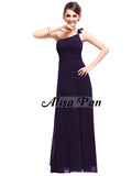[Clearance Style]  Evening Dress Ever-Pretty HE09596 One Shoulder Long Flower Ruffles Chiffon Formal Evening Dresses